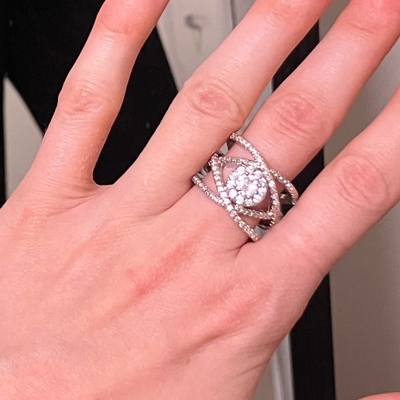 NEW 925 STERLING SILVER ROSE GOLD DIAMOND RING - Picture 8 of 10